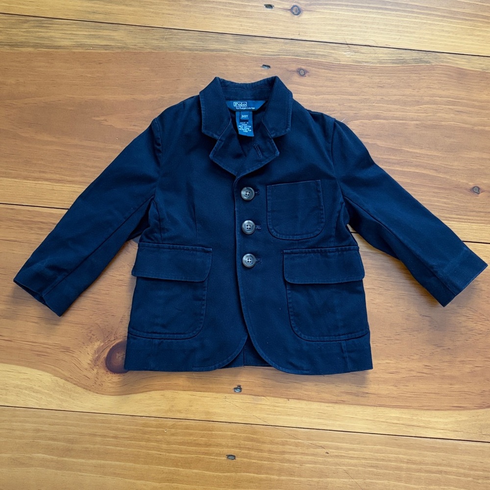 Polo Ralph Lauren Navy Toddler Cotton Blazer Jacket 2/2T